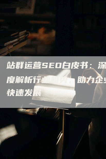 站群运营SEO白皮书：深度解析行业趋势，助力企业快速发展